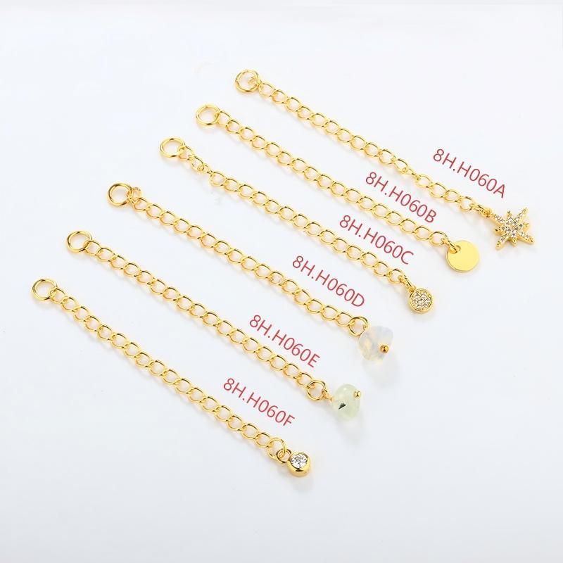 925 Sterling Silver Loose Curb Chain Extender With Charm Ending