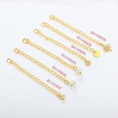 925 Sterling Silver Loose Curb Chain Extender With Charm Ending