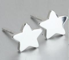 925 Sterling Silver Mini Dainty Moon And Star Stud Earrings