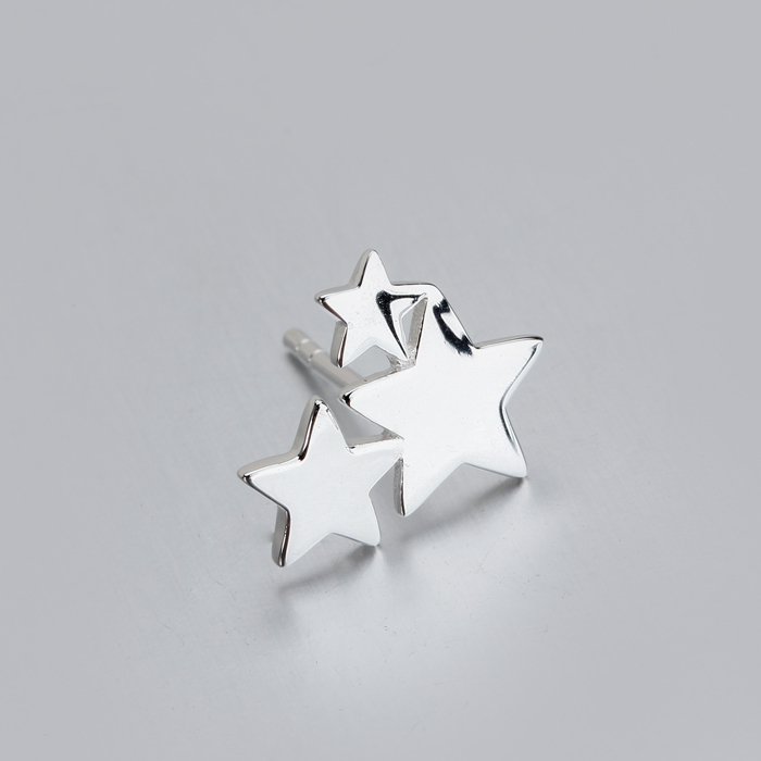 925 Sterling Silver Cluster Star Stud Earrings