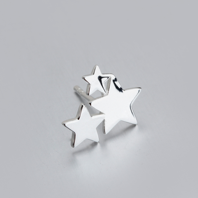 925 Sterling Silver Cluster Star Stud Earrings