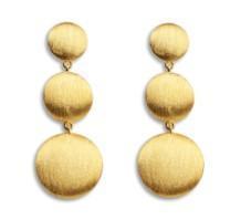 925 Sterling Silver Heavy Exaggeration Brushed Disc Earrings
