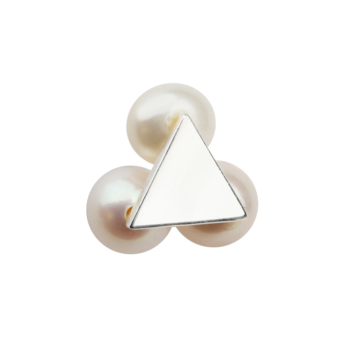 925 Sterling Silver Triangle-Shaped Pearl Earring Stud For Women