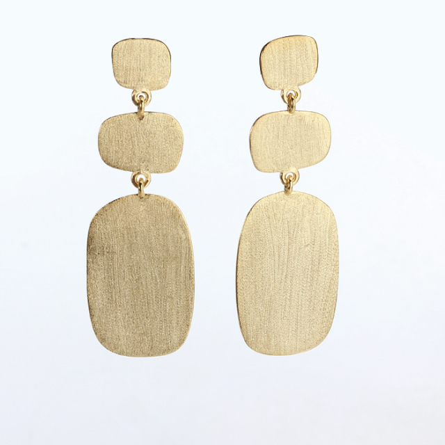 925 Sterling Silver Brushed Effect Earrings