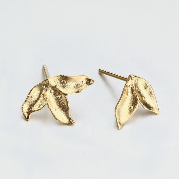 925 Sterling Silver Leaf Stud Earrings For Women