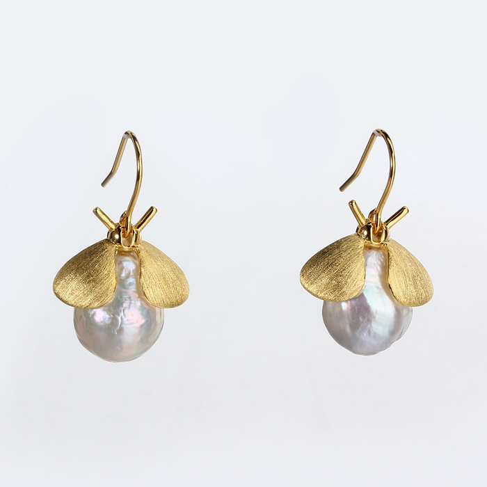 925 Sterling Silver Earrings With Baroque Pearl