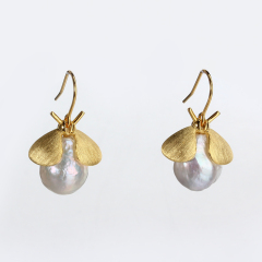 925 Sterling Silver Earrings With Baroque Pearl