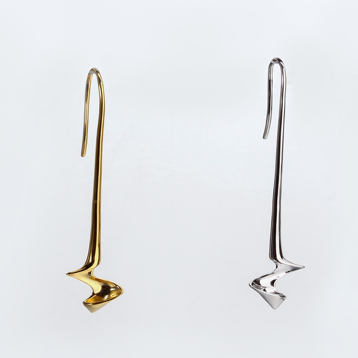 925 Sterling Silver Long Drop Twisted Earrings Hook