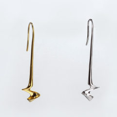 925 Sterling Silver Long Drop Twisted Earrings Hook