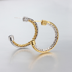 925 Sterling Silver Gene Chain Elegant Earings