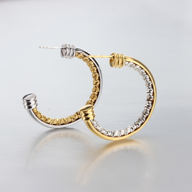 925 Sterling Silver Gene Chain Elegant Earings