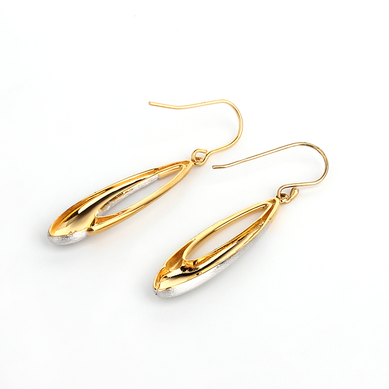 925 Sterling Silver Brushed And Polished Effect Earings Hook