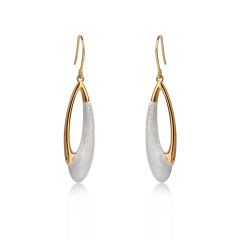 925 Sterling Silver Brushed And Polished Effect Earings Hook
