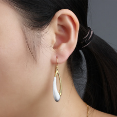 925 Sterling Silver Brushed And Polished Effect Earings Hook