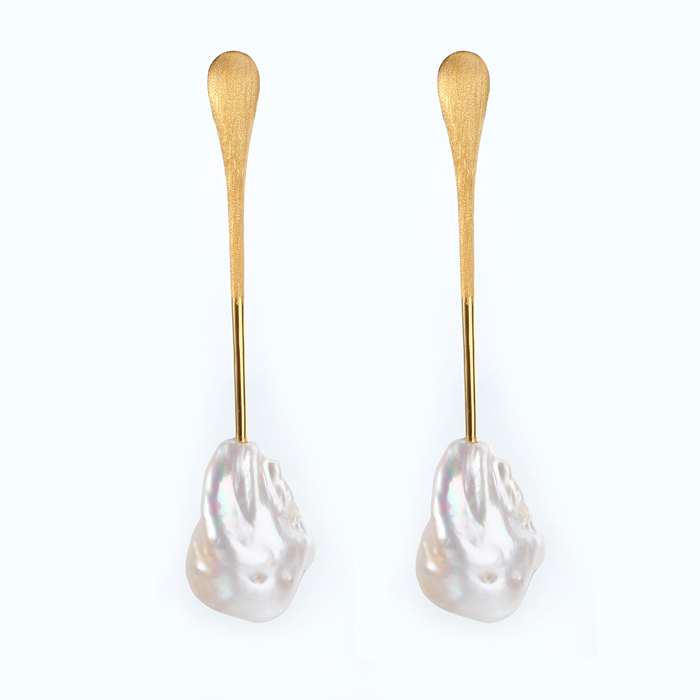 925 Sterling Silver Baroque Pearl Fashion Women Earring Jewelry