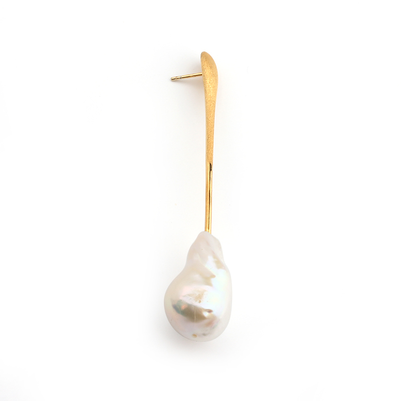 925 Sterling Silver Baroque Pearl Fashion Women Earring Jewelry