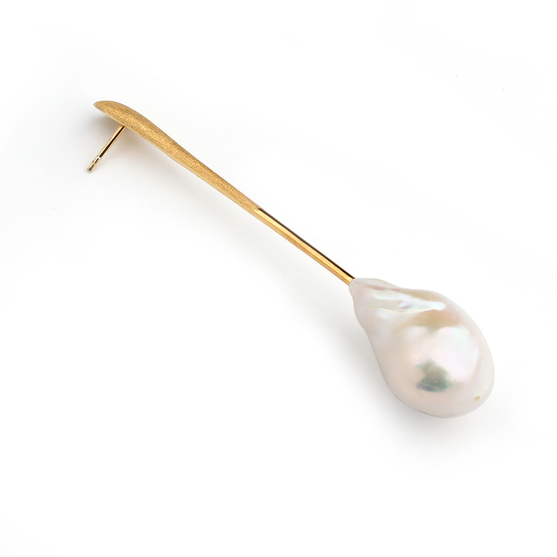 925 Sterling Silver Baroque Pearl Fashion Women Earring Jewelry
