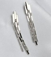 925 Sterling Silver Wind Chime Bamboo Tassel Earrings