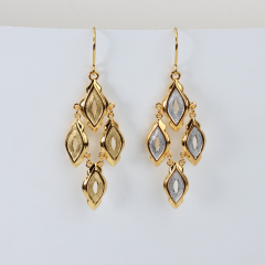 925 Sterling Silver Marquise Shape Hook Earrings