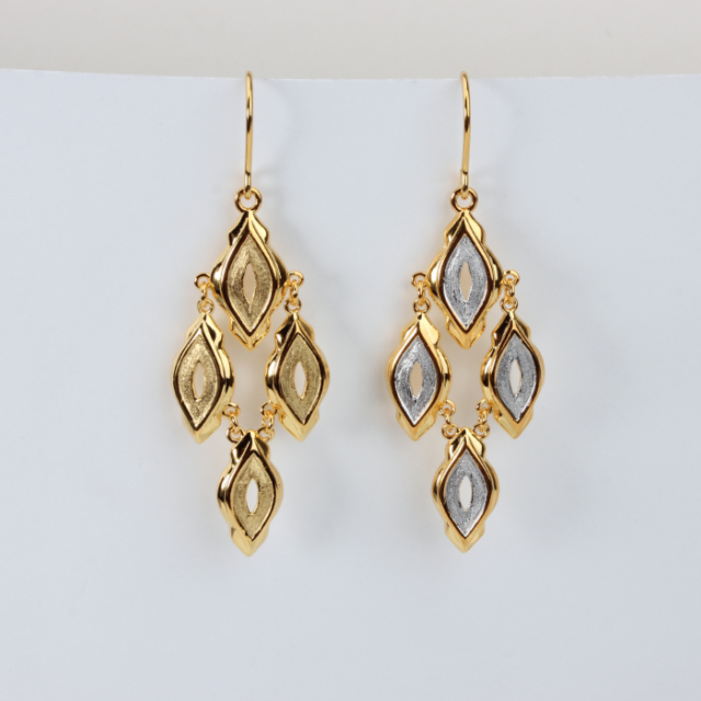 925 Sterling Silver Marquise Shape Hook Earrings