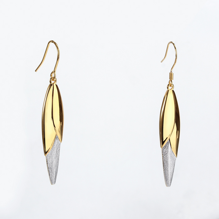 925 Sterling Silver Leaves Shape Women Fashion Earrings