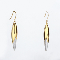 925 Sterling Silver Leaves Shape Women Fashion Earrings