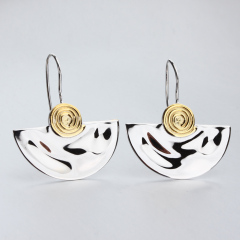 925 Silver Chunky Geometry Costume Earrings