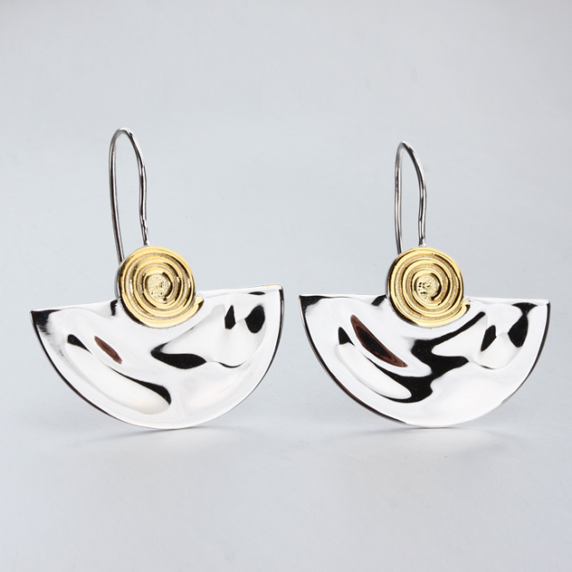 925 Silver Chunky Geometry Costume Earrings