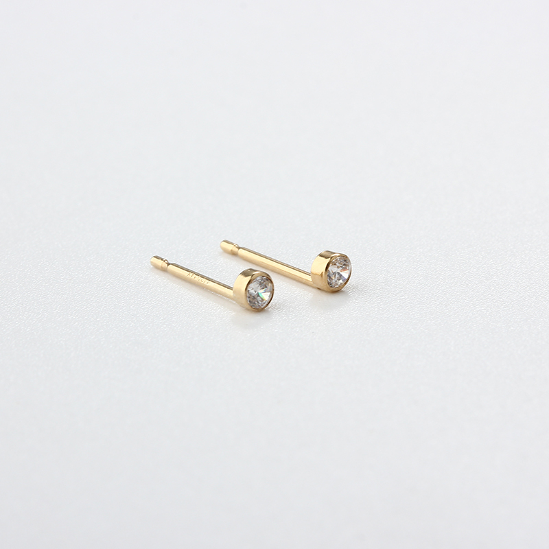 14K Gold Filled Simple CZ Earring Studs