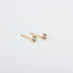 14K Gold Filled Simple CZ Earring Studs