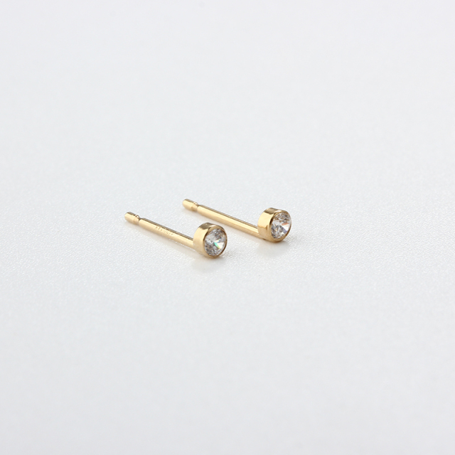 14K Gold Filled Simple CZ Earring Studs