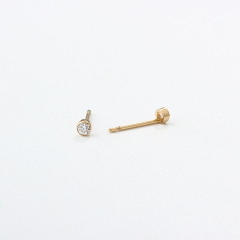 14K Gold Filled Simple CZ Earring Studs