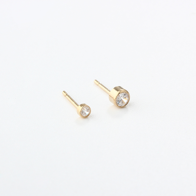 14K Gold Filled Simple CZ Earring Studs