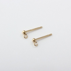 14K Gold Filled Ball Earring Studs Findings
