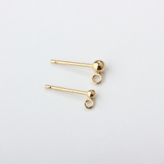 14K Gold Filled Ball Earring Studs Findings