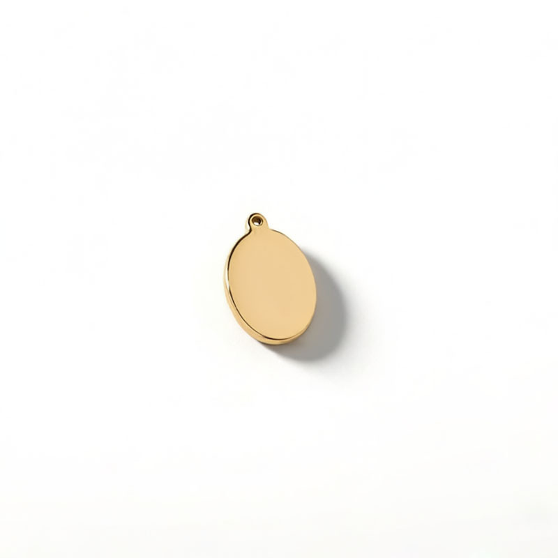 18K Gold PVD Plated Stainless Steel Virgin Mary Oval Pendant