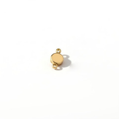 18K Gold PVD Plated Stainless Steel Red Agate Connector Charm