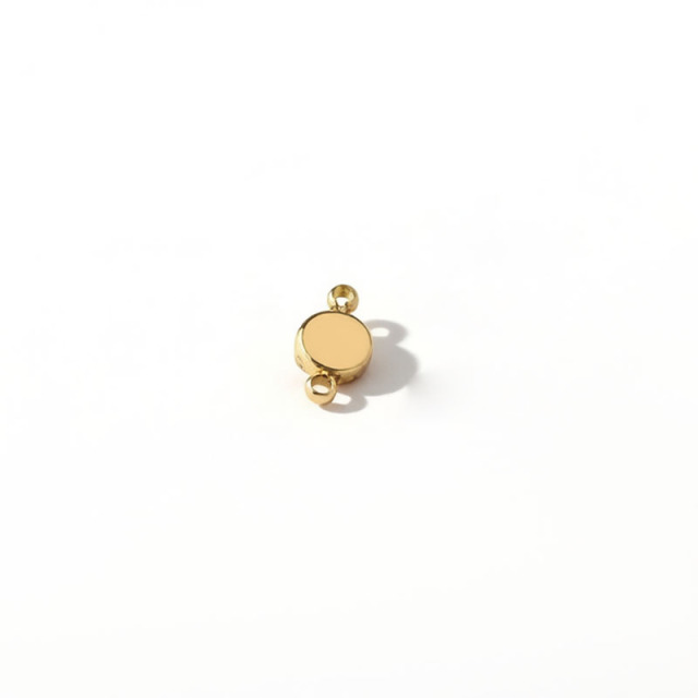 18K Gold PVD Plated Stainless Steel Red Agate Connector Charm