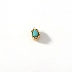 18K Gold PVD Plated Stainless Steel Abstract Turquoise Charm