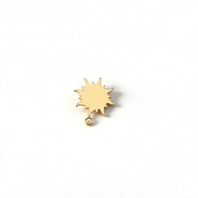 18K Gold PVD Plated Stainless Steel Sun Turquoise Charm