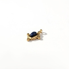 18K Gold PVD Plated Stainless Steel Oval Lapis Lazuli Charm