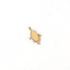 18K Gold PVD Plated Stainless Steel Oval Lapis Lazuli Charm