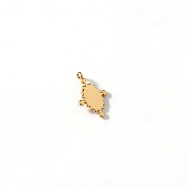 18K Gold PVD Plated Stainless Steel Oval Lapis Lazuli Charm