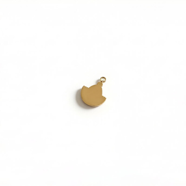 18K Gold PVD Plated Stainless Steel Lapis Lazuli Fan Charm