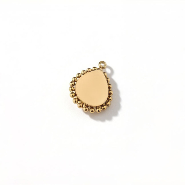 18K Gold PVD Plated Stainless Steel Teardrop Amazonite Charm