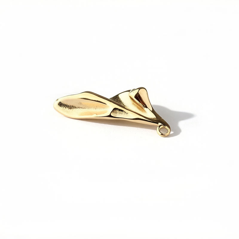 18K Gold PVD Plated Stainless Steel Abstract Fluid Charm