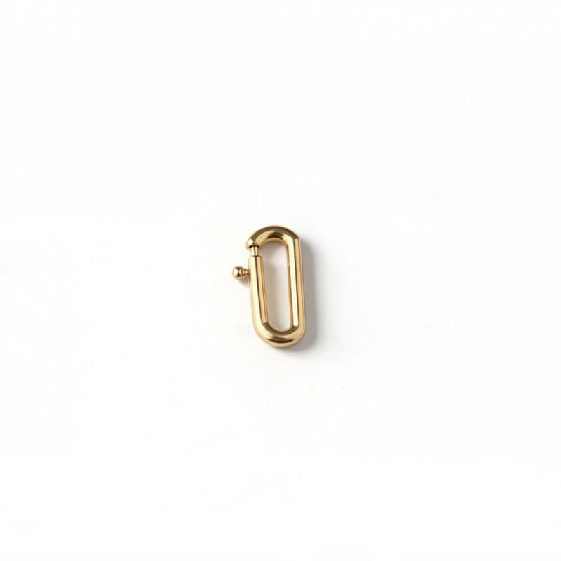 18K Gold PVD Plated Stainless Steel U-Shaped Spring Clasp