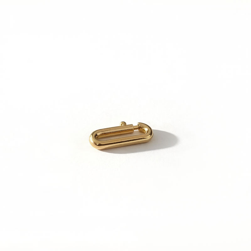 18K Gold PVD Plated Stainless Steel U-Shaped Spring Clasp
