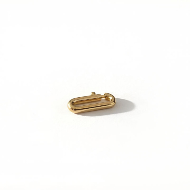 18K Gold PVD Plated Stainless Steel U-Shaped Spring Clasp