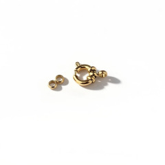 18K Gold PVD Plated Stainless Steel Spring Ring Clasp with Connectors